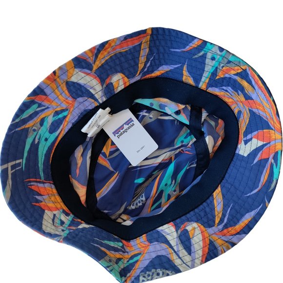 PATAGONIA Wavefarer Bucket Hat Piton Paradise Rare Birds of Paradise - Picture 2 of 9